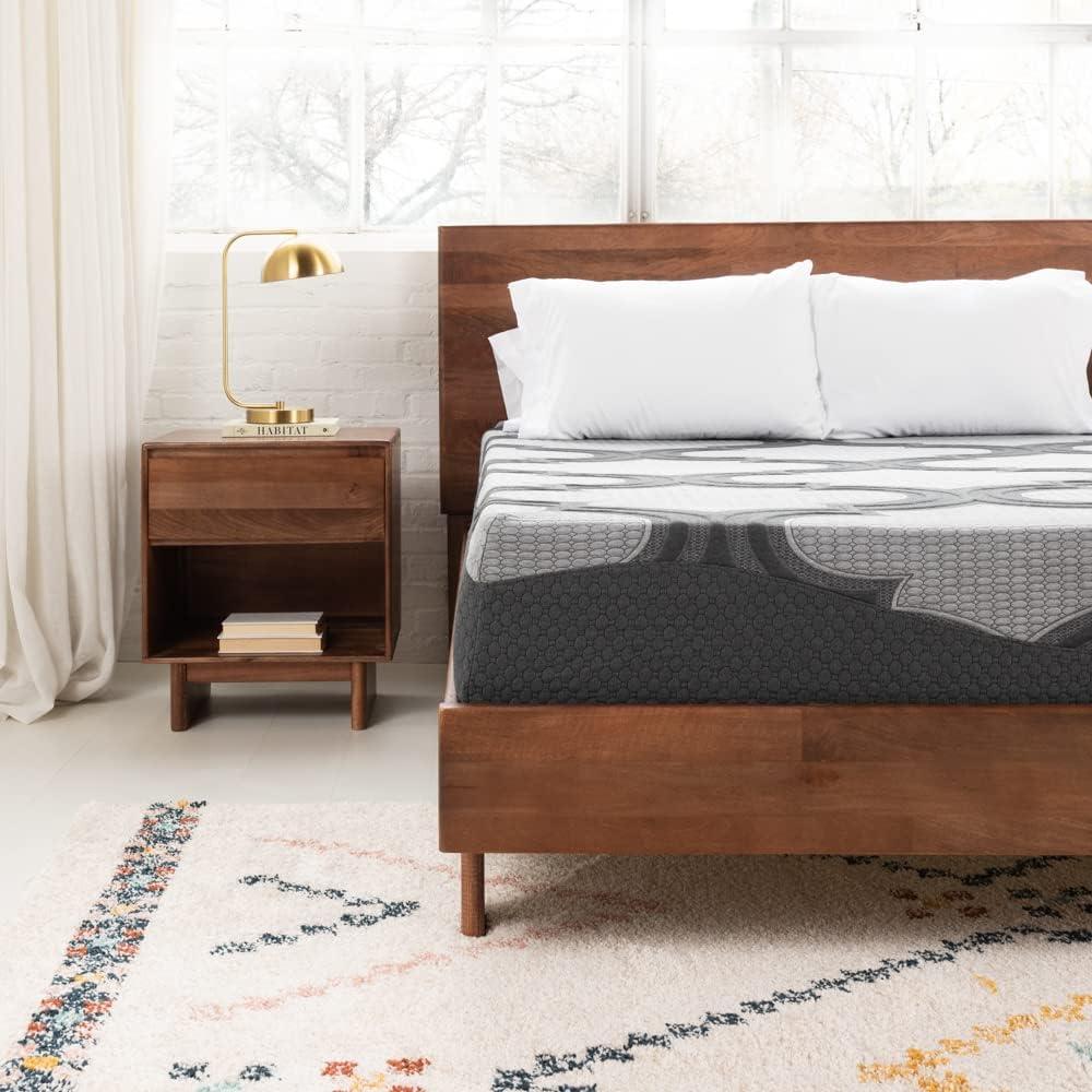 Queen Size Gray Hybrid Mattress with Gel Memory Foam