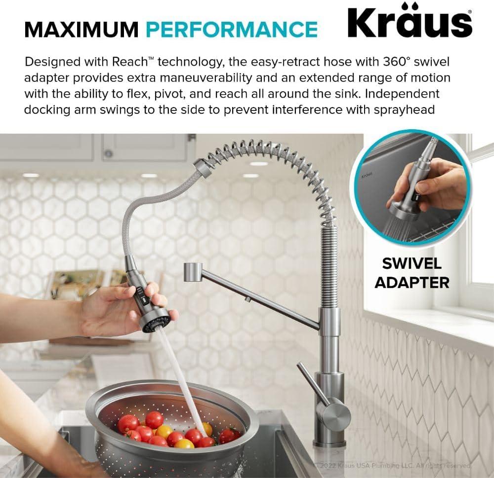 KRAUS Bolden 2-in-1 Commercial Style Pull-Down Single Handle Water Filter Kitchen Faucet for Reverse Osmosis or Water Filtration System