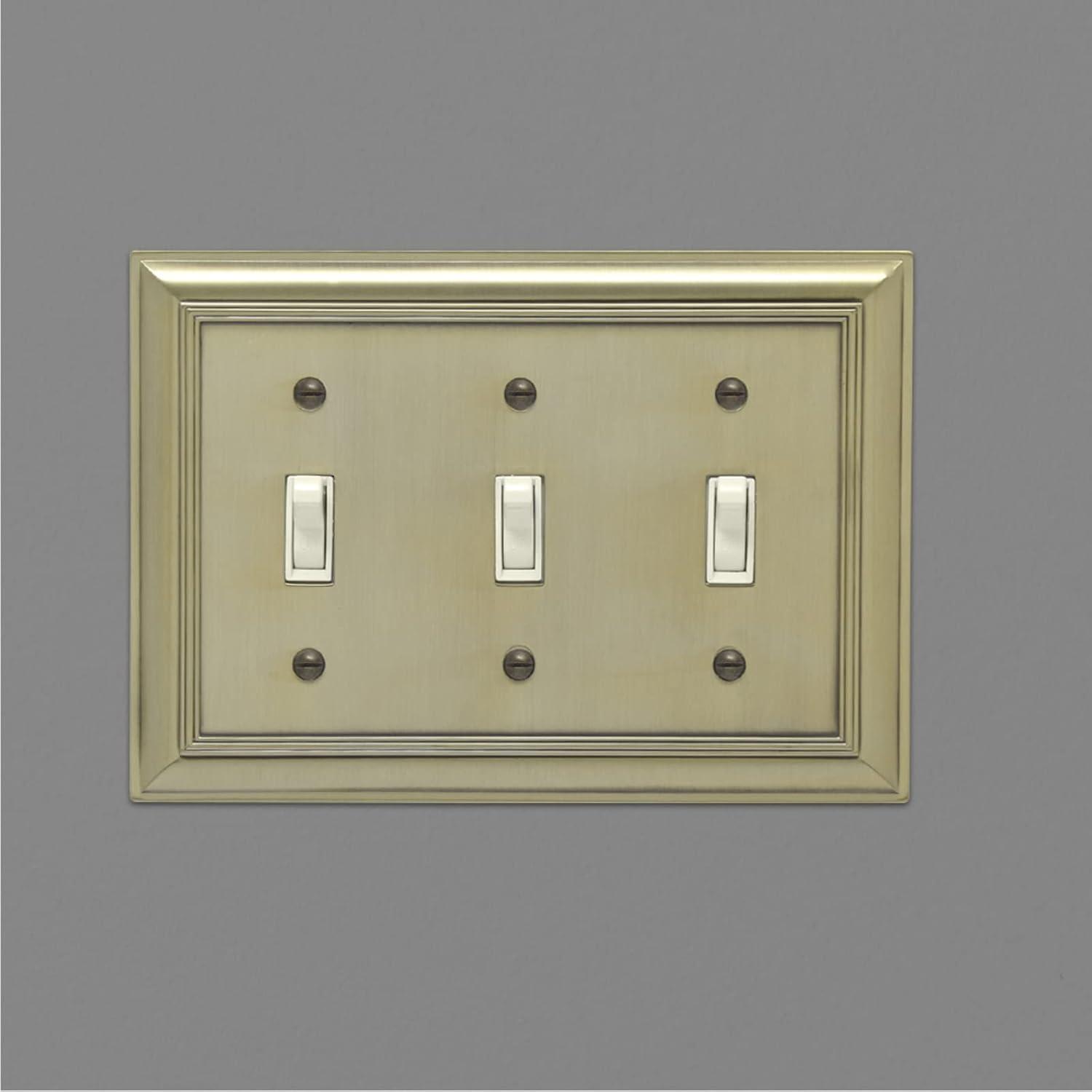 No Subject 3 - Gang Toggle Light Switch Standard Wall Plate