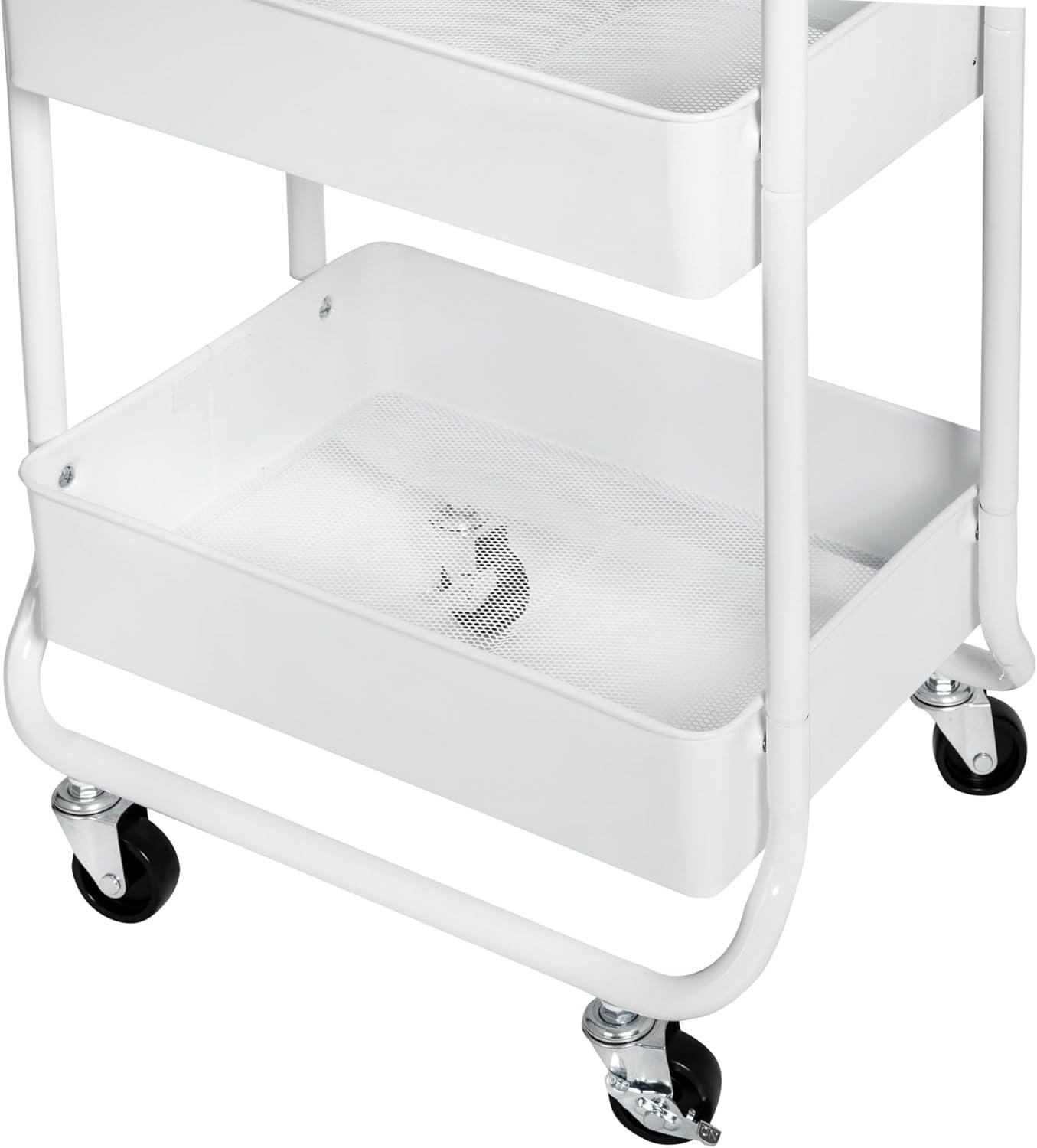 32.68 x 12.99 x 16.65 in. Utility Cart, White