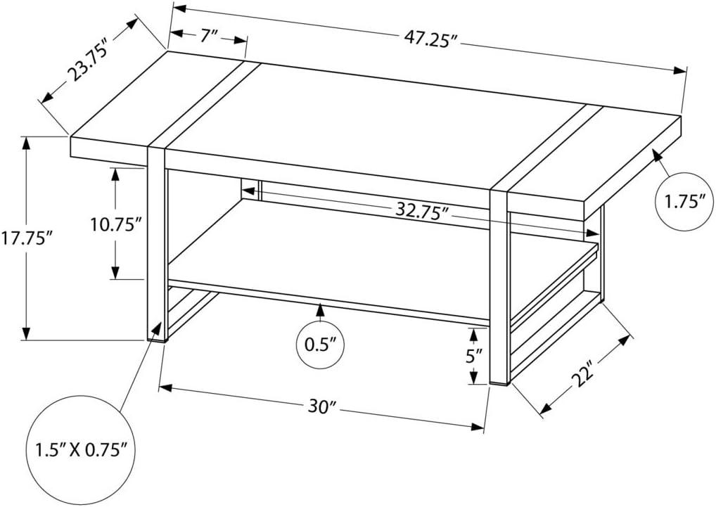 Coffee Table with Brown Reclaimed Wood-Look & Black Metal