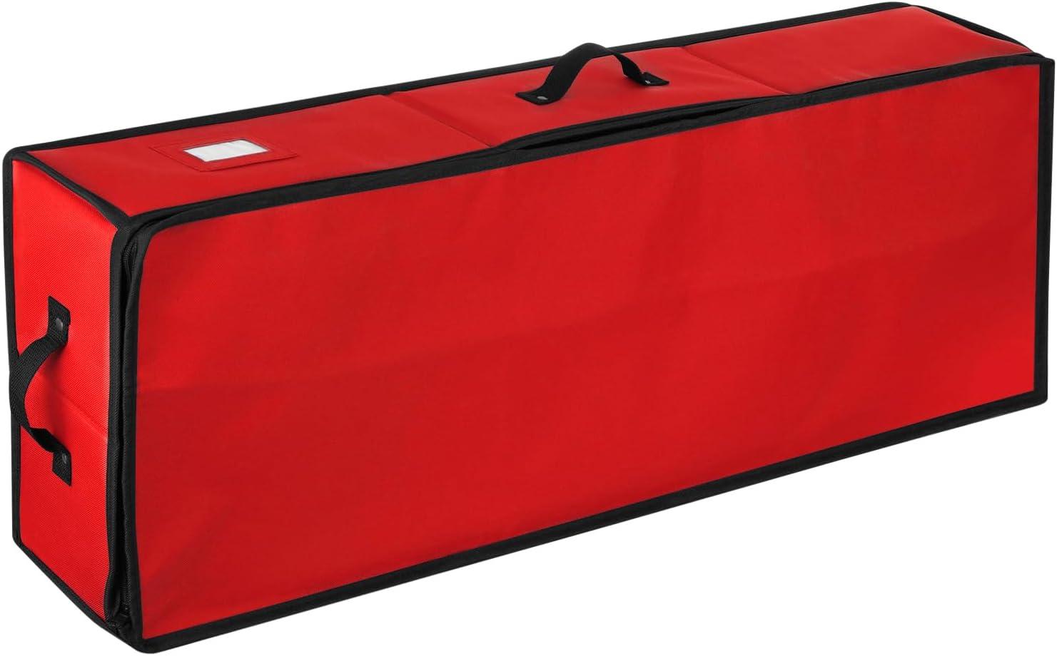 Hearth & Harbor Wrapping Paper Storage Container - Christmas Storage Bag with Interior Pockets - Fits Up to 22 Rolls of 40" - Red
