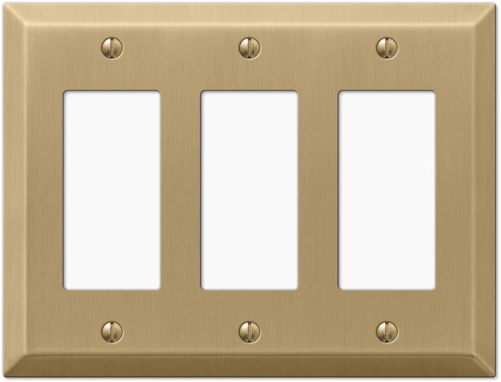 Amerelle 163RRRBZ Century Wallplate, 3 Rocker, Steel, Brushed Bronze, 1-Pack