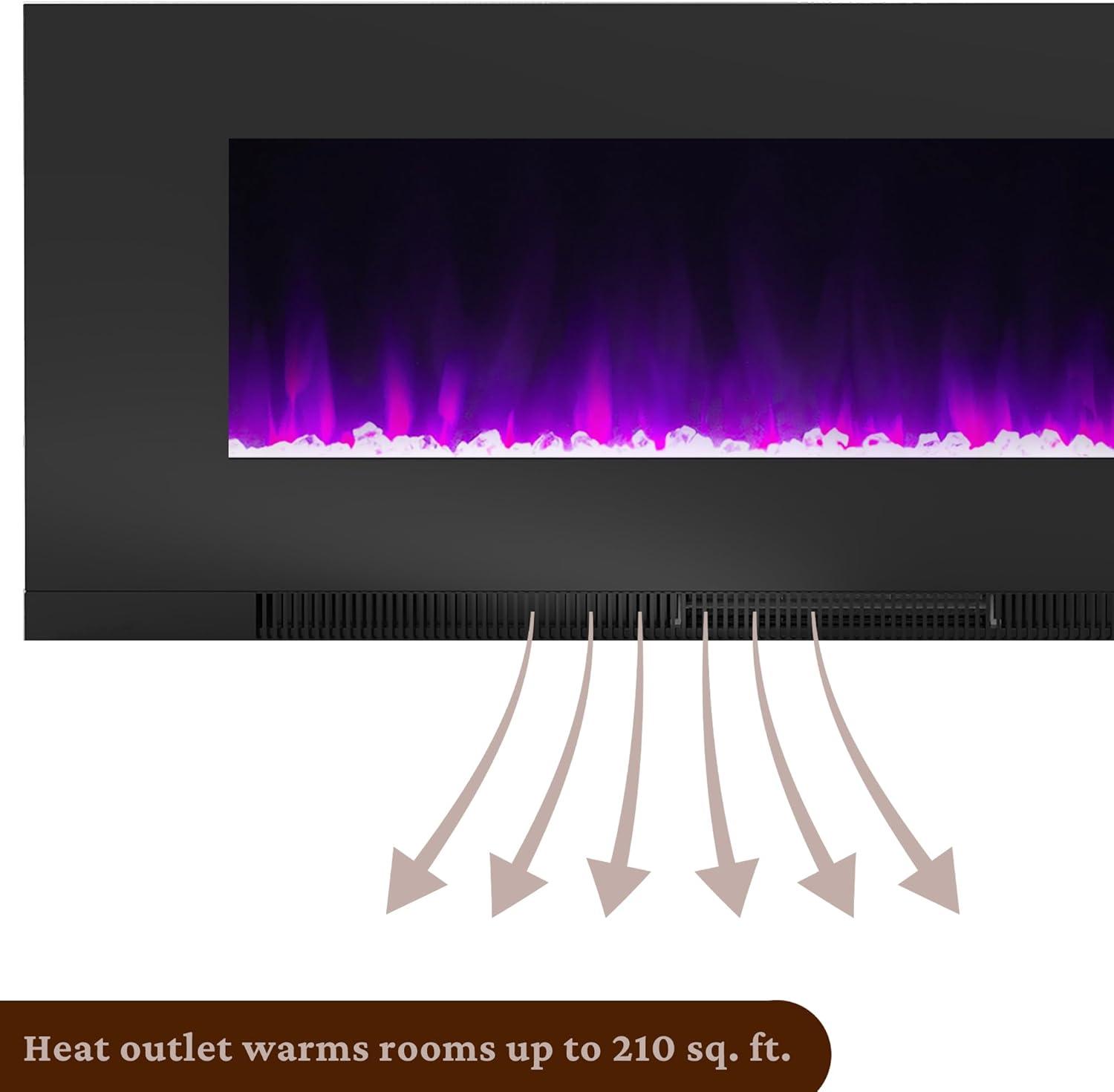 Cambridge Cambridge Wall Mount Electric Fireplace Heater with Remote Control for Indoor Use in Living Room, Bedroom, Home Office