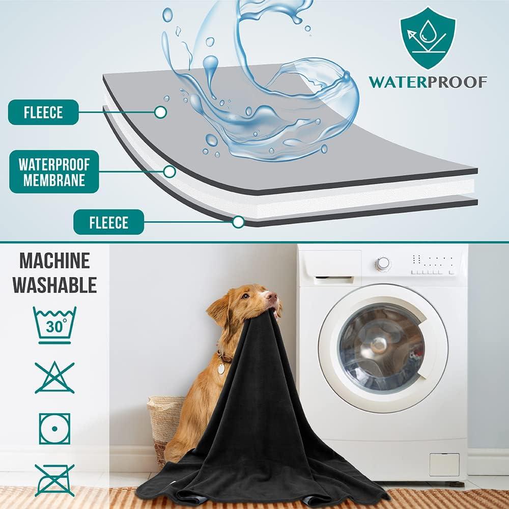 PetAmi Waterproof Dog Blanket, Pet Cat Puppy Couch Cover Protection, Fleece Washable Reversible Soft Plush Throw