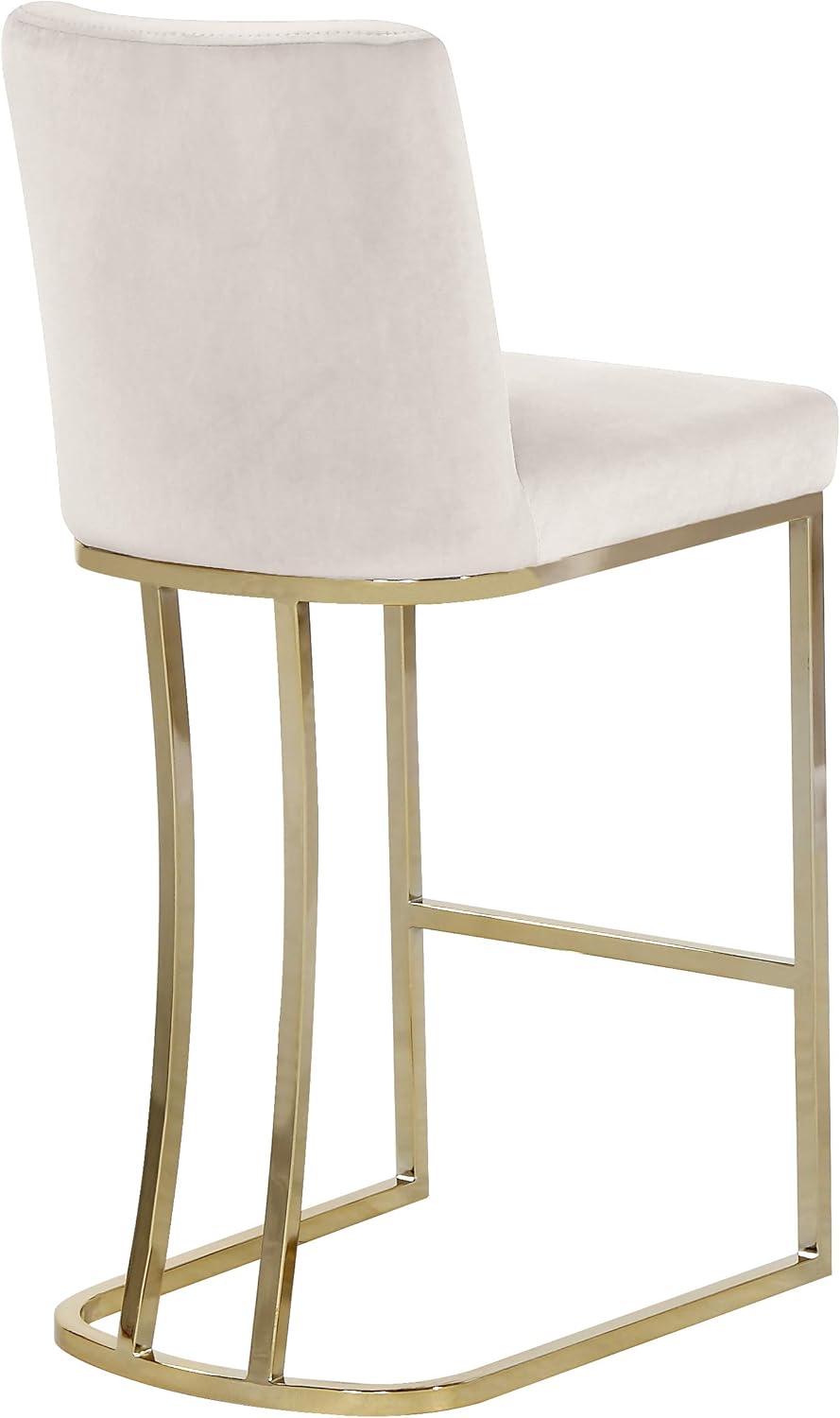 Meridian Furniture Heidi Cream Velvet Stool