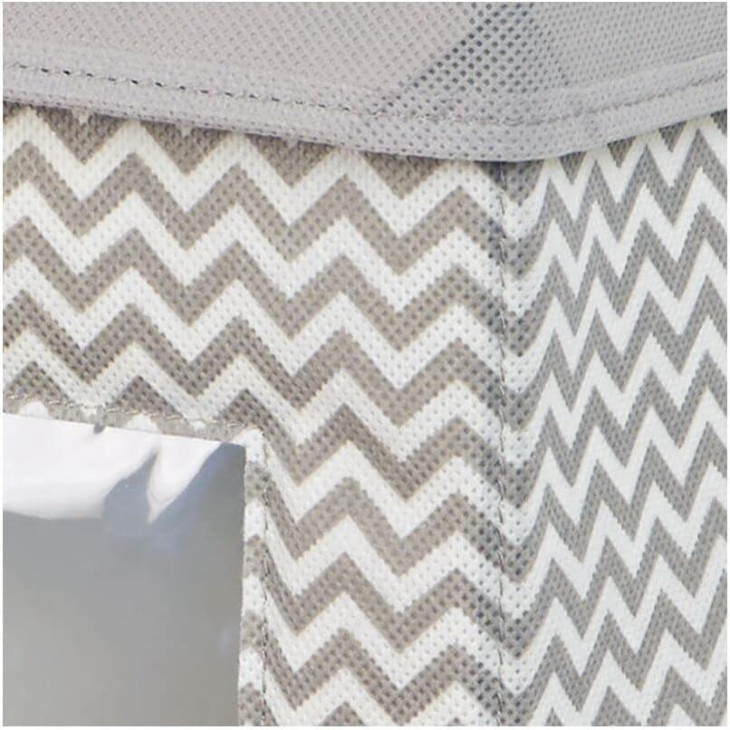 mDesign Large Fabric Closet Box with Window/Lid, 6 Pack, Taupe/Natural Chevron