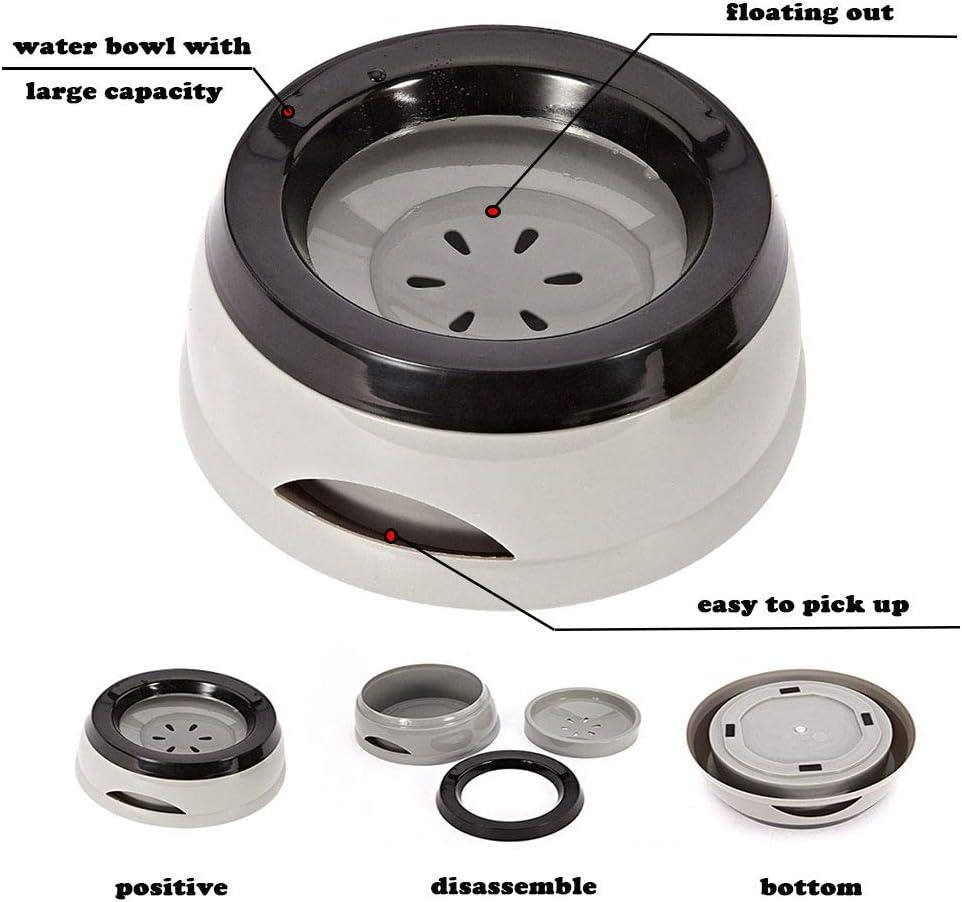 Gray Polypropylene No Spill Dog Water Bowl with Floating Disk