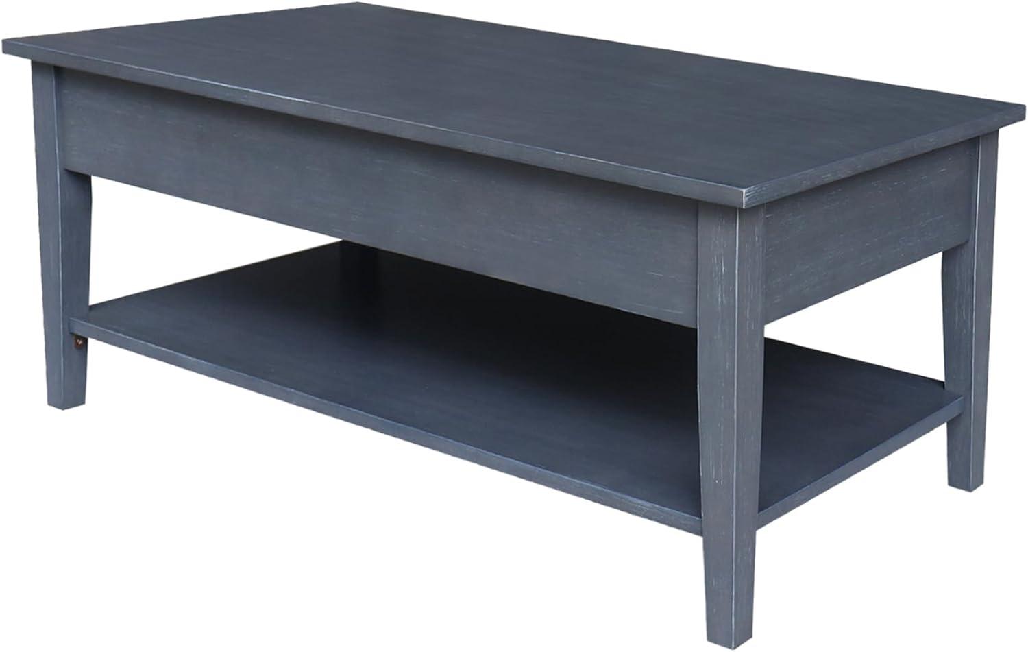 International Concepts Spencer Coffee Table Antique Washed Heather Gray: Solid Wood, Parawood, Rectangle