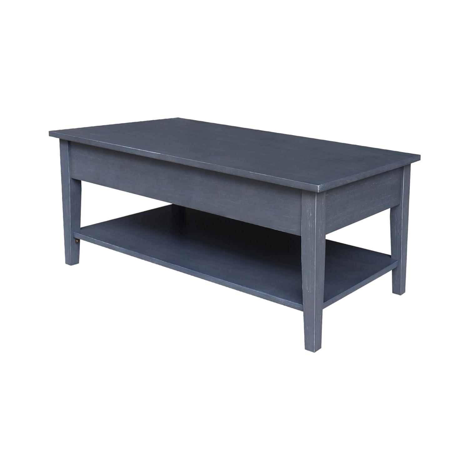 International Concepts Spencer Coffee Table Antique Washed Heather Gray: Solid Wood, Parawood, Rectangle