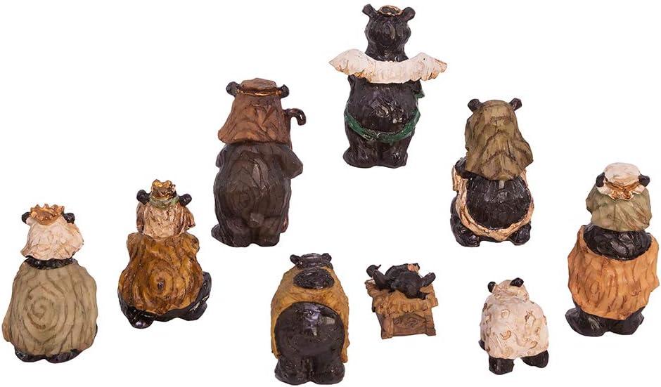 Kurt Adler 4-Inch Resin Nativity Bear Set of 9 Pieces