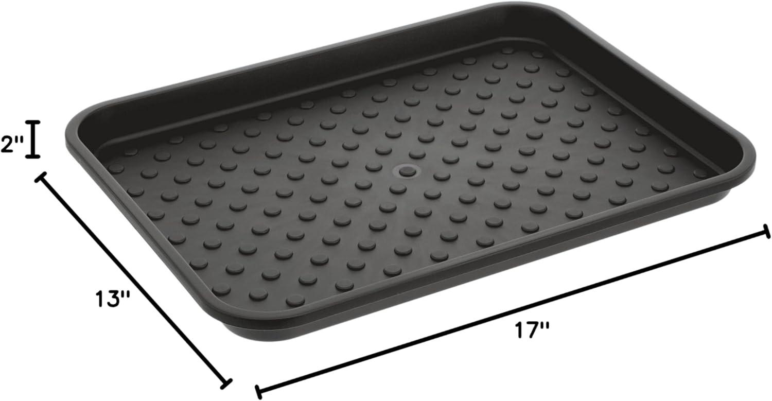 iDesign Plastic Under Sink Mat Tray - 2 Pack, 17" x 13" x 2", Black