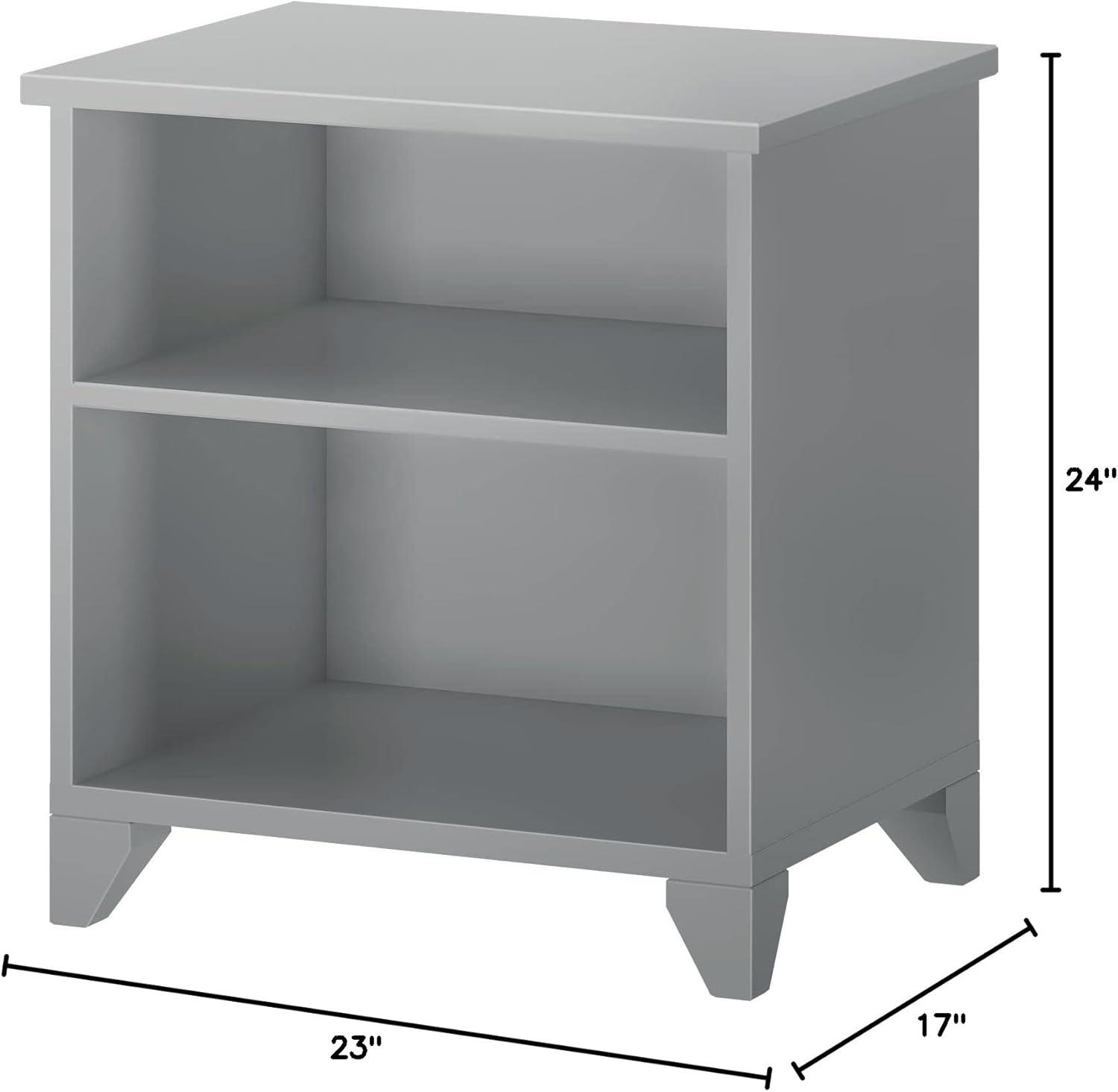 Max & Lily Classic Wood Nightstand with 1 Drawer, Kids Bedside Table/End Table, Small Nightstand for Bedroom, Grey