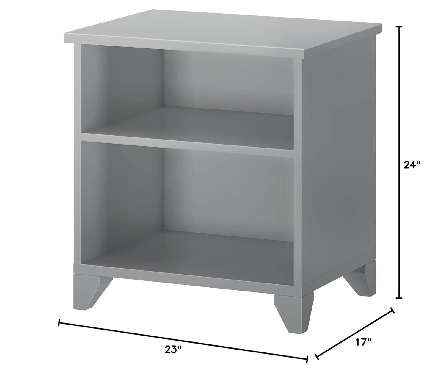 Max & Lily Classic Wood Nightstand with 1 Drawer, Kids Bedside Table/End Table, Small Nightstand for Bedroom, Grey