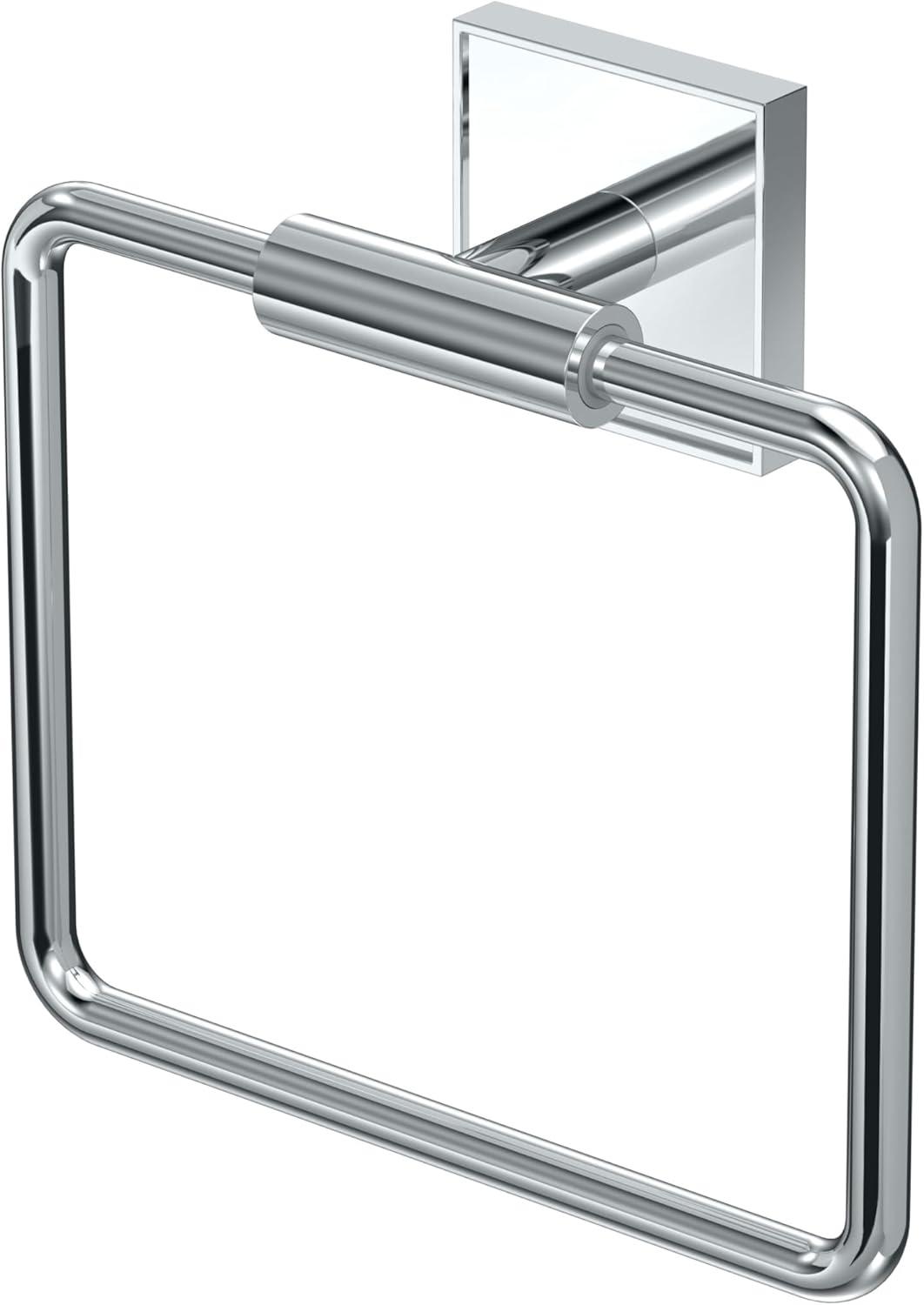 Gatco Mode Towel Ring | Wall Mounted 5.75" W Square Shape Towel Holder for Bathroom, Kitchen 5612