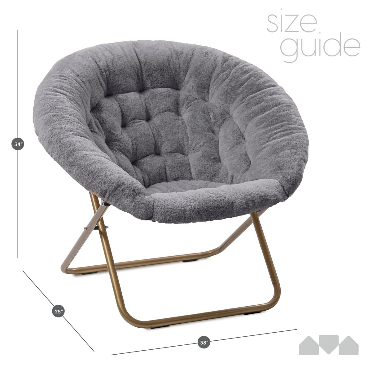 Milliard Cozy Faux Fur Saucer Chair X-Large, Gray