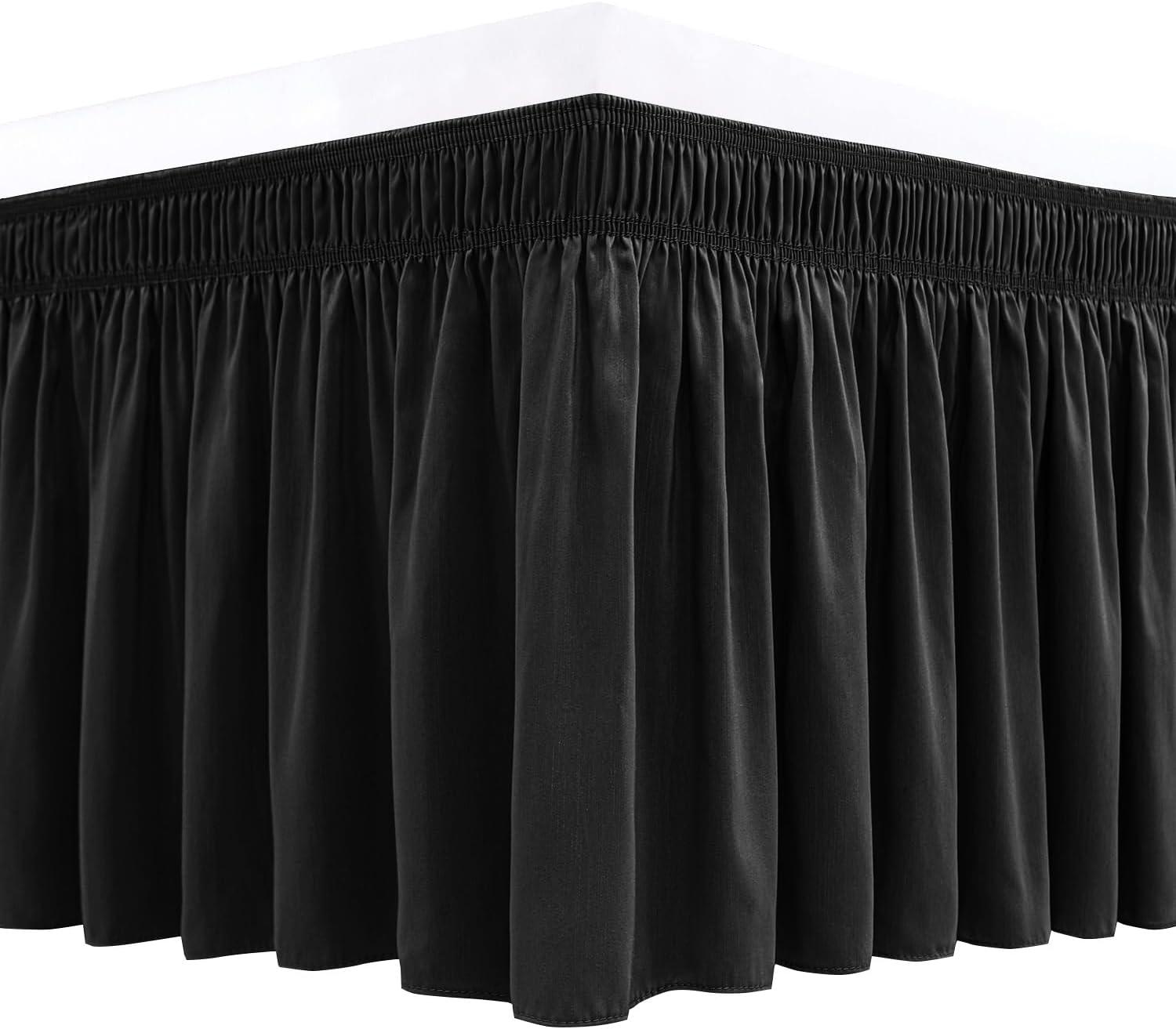 14-Inch Drop Queen Bed Skirt Black