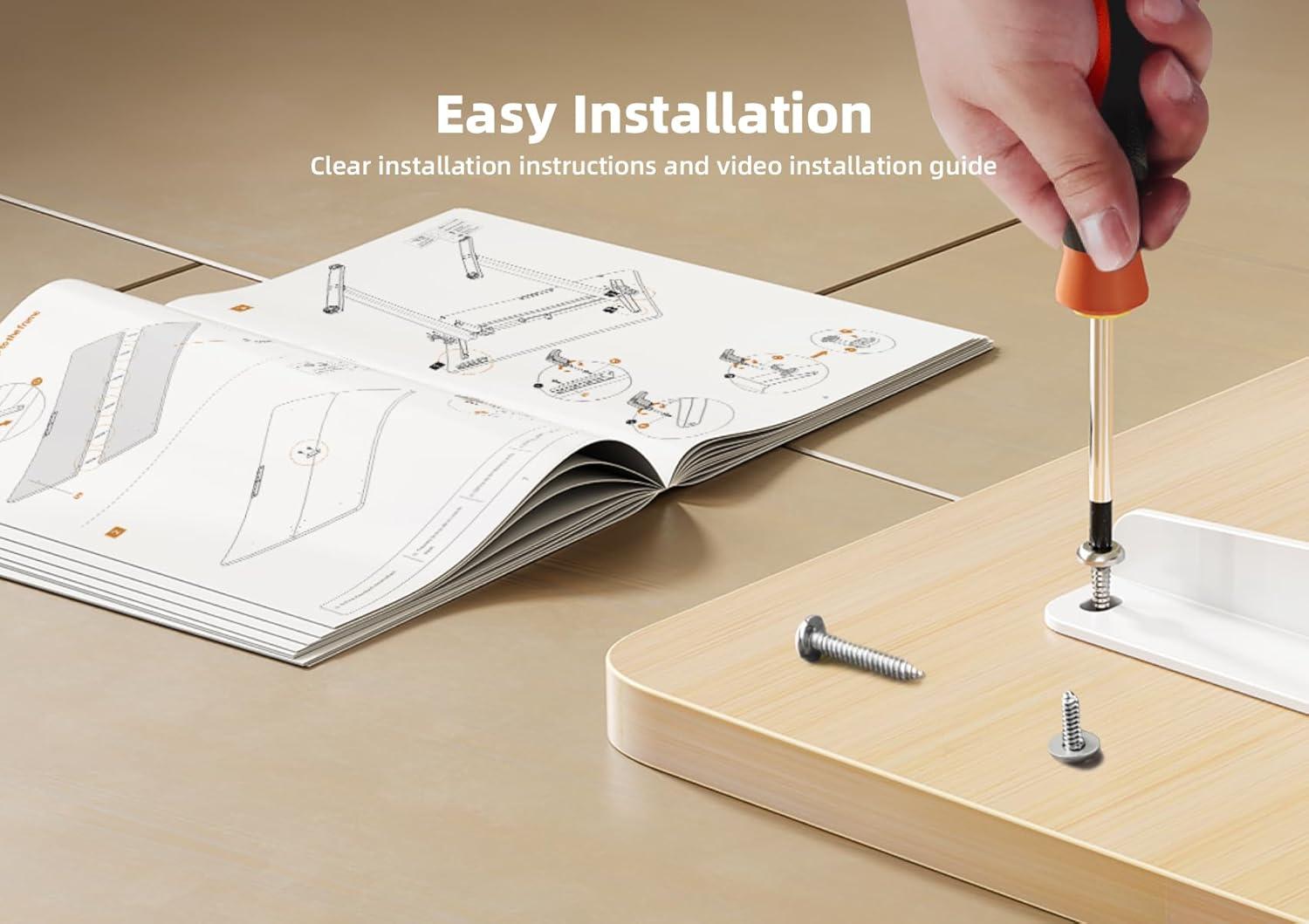 YDN Electric Standing Desk, 48x24 Inch Stand up Desk Adjustable Height, Sit Stand Home Office Desk with Splice Board, Natural Top