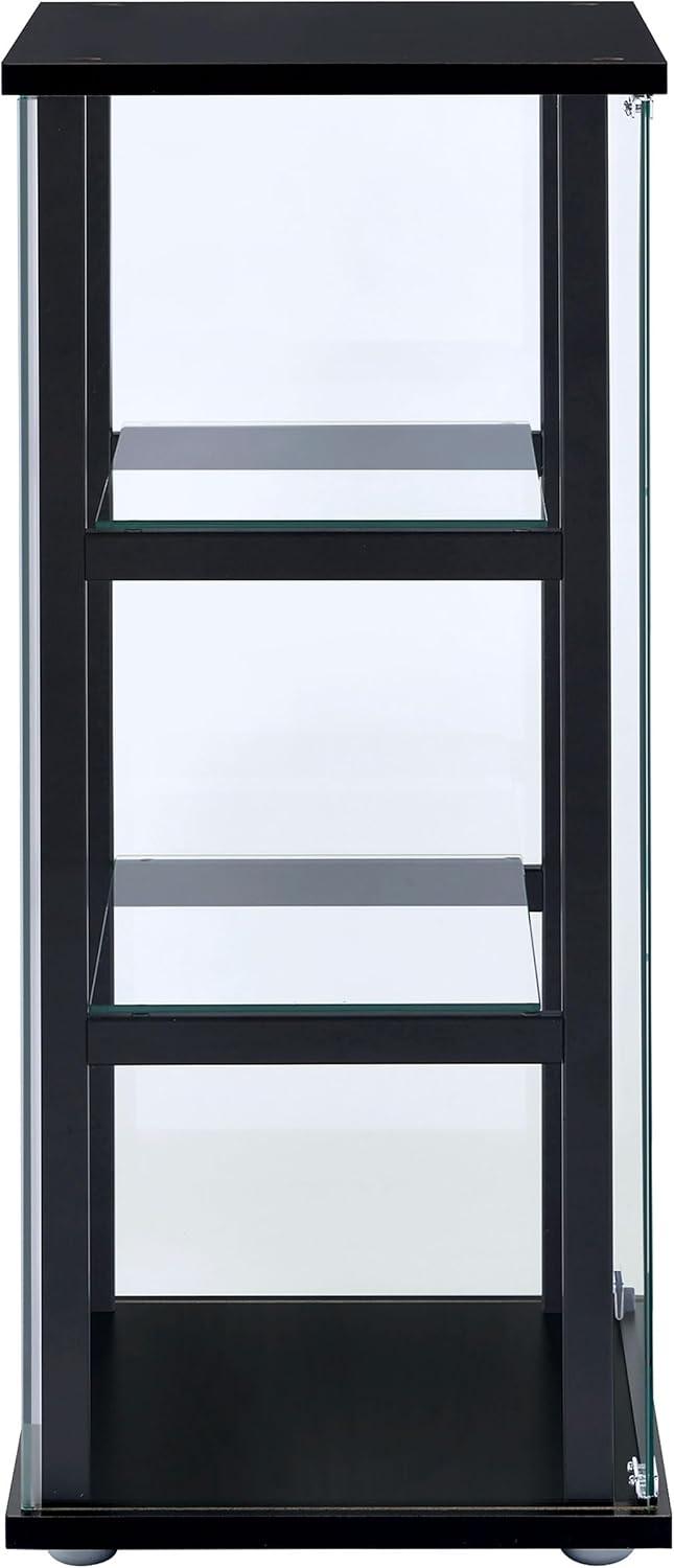 Coaster Cyclamen 3-shelf Glass Curio Cabinet Black and Clear