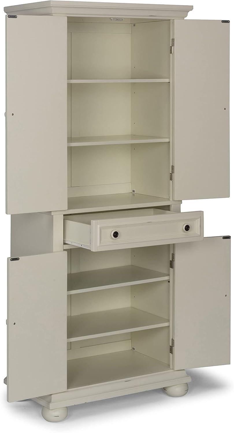Home Styles Dover Kitchen Pantry White : Hardwood Construction, 4-Door Design, Adjustable Shelves, 1 Drawer