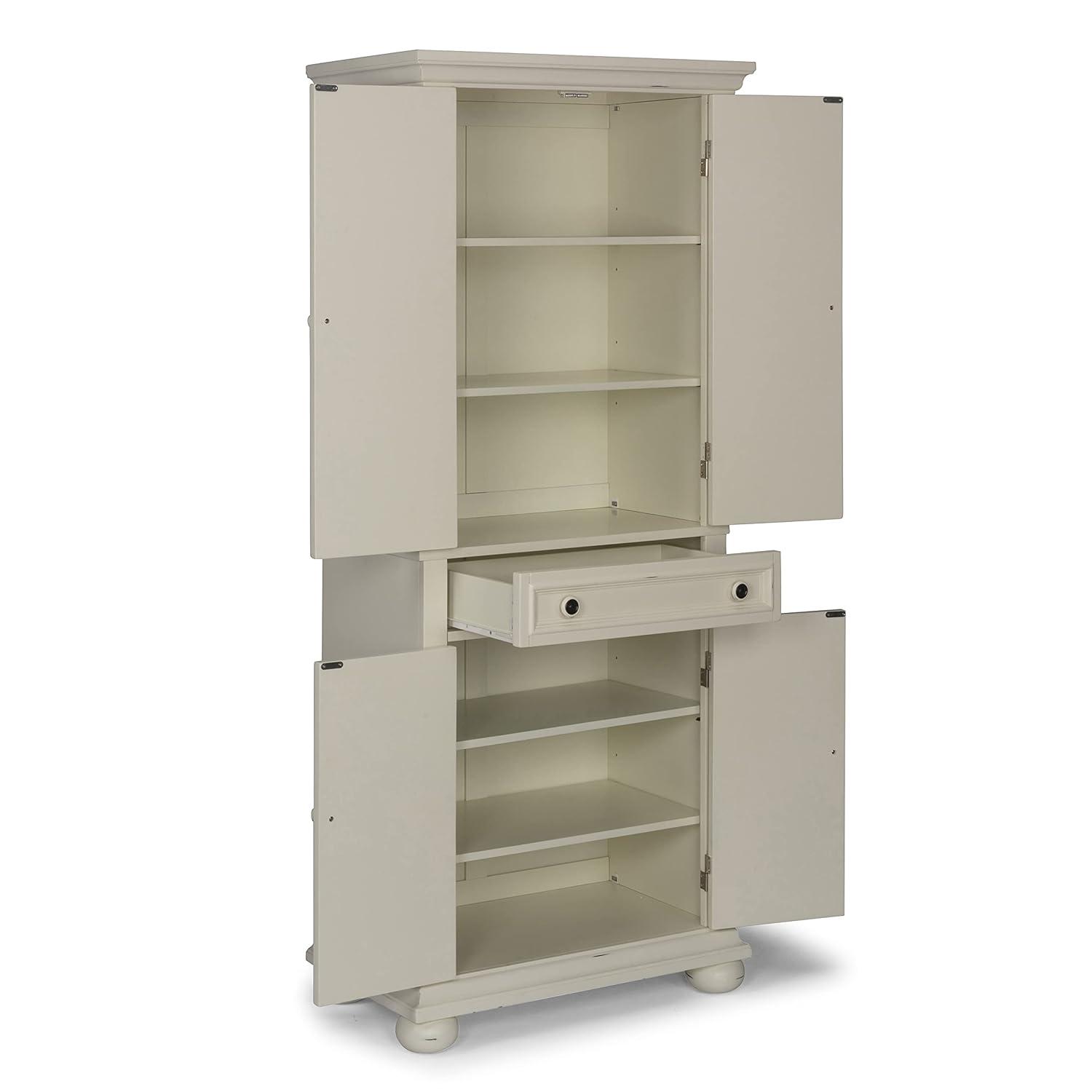 Home Styles Dover Kitchen Pantry White : Hardwood Construction, 4-Door Design, Adjustable Shelves, 1 Drawer