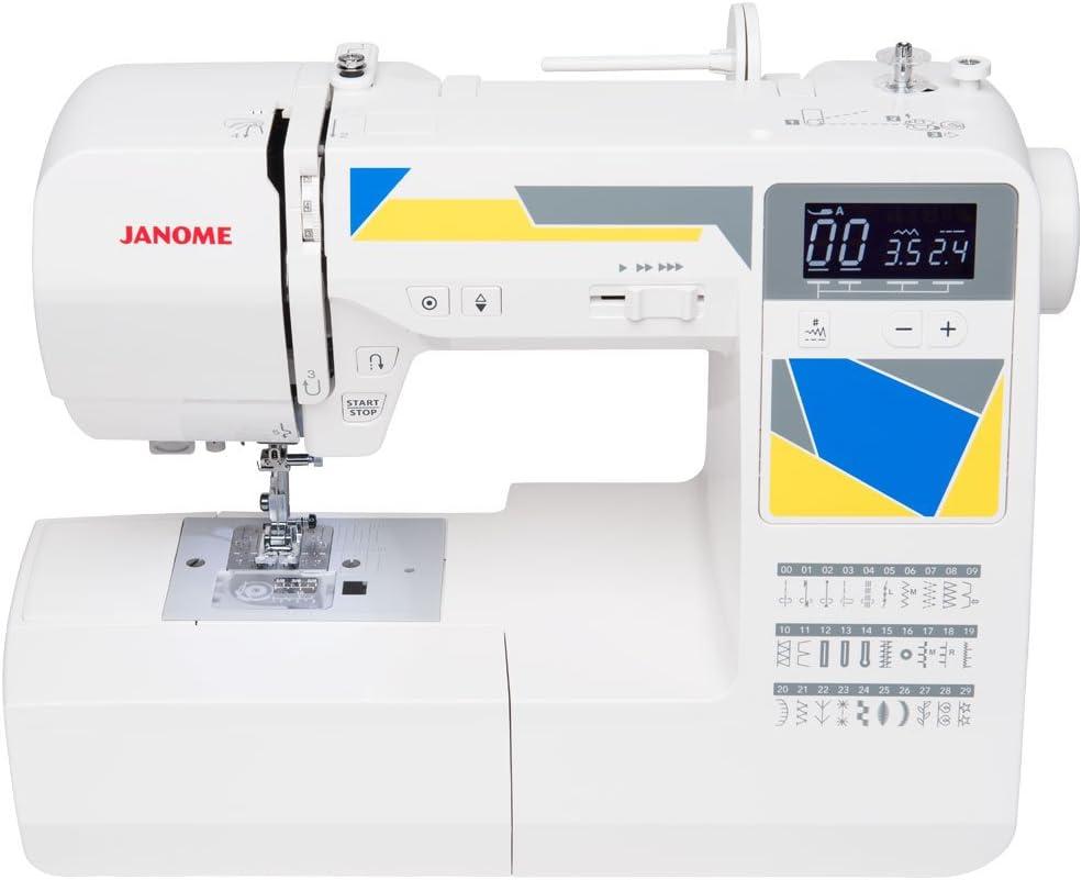 White Computerized Sewing Machine with LCD Screen and 30 Stitches