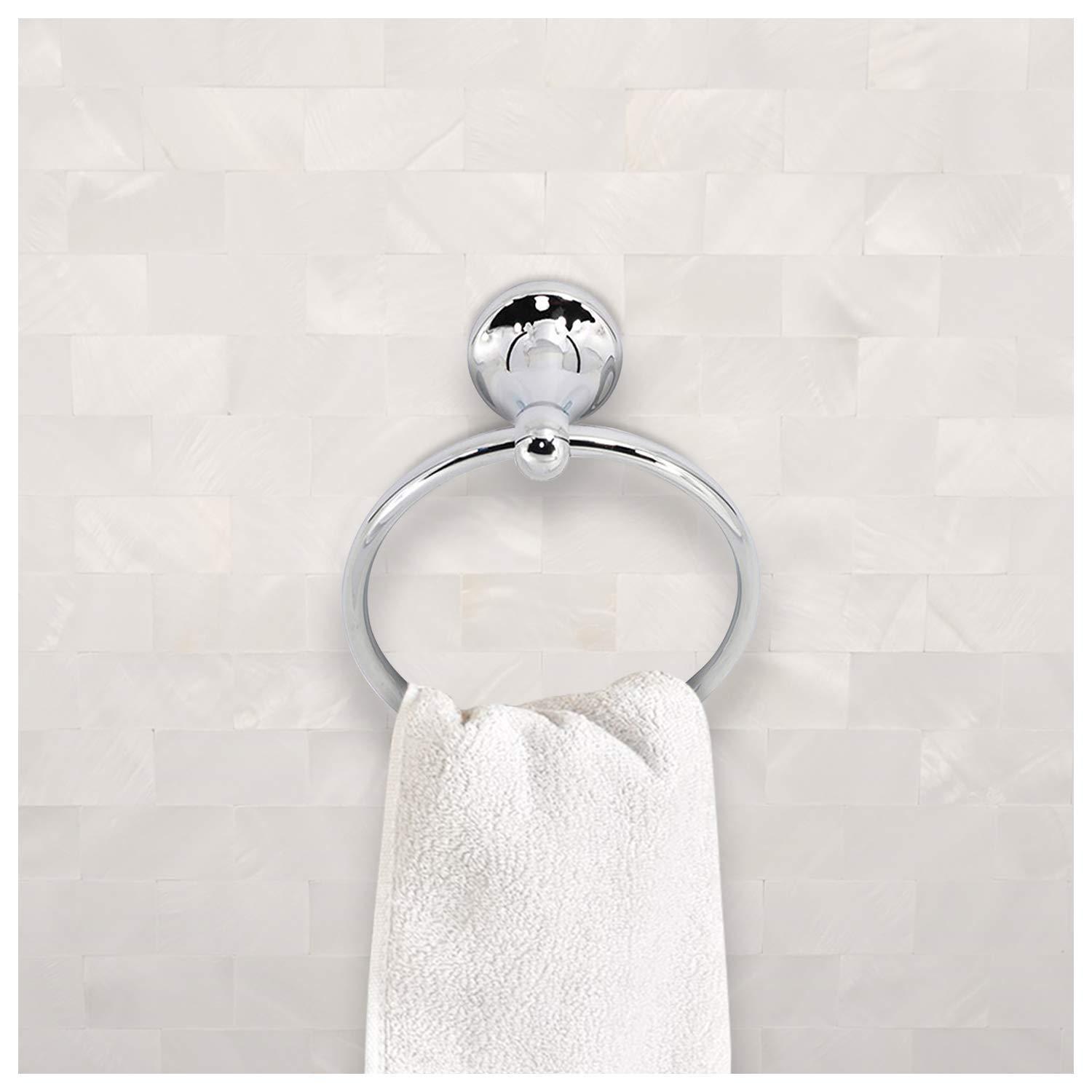 4-Piece Bathroom Hardware Accessory Set With 24" Towel Bar (Chrome Finish)