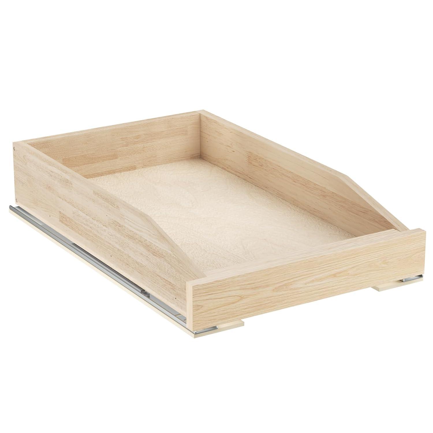 LOVMOR 2 Tier Pull Slide Out Cabinet Organizer 13 Inch x 21 inch, Cabinet Drawer Organizer with U Bracket