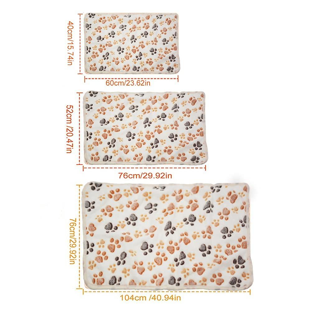 1 Pack 3 Puppy Dog Blankets Super Soft Warm Sleep Mat Fluffy Premium Fleece Pet Blanket Flannel Throw for Dog Puppy Cat - White Paw Print Medium(29"x20")