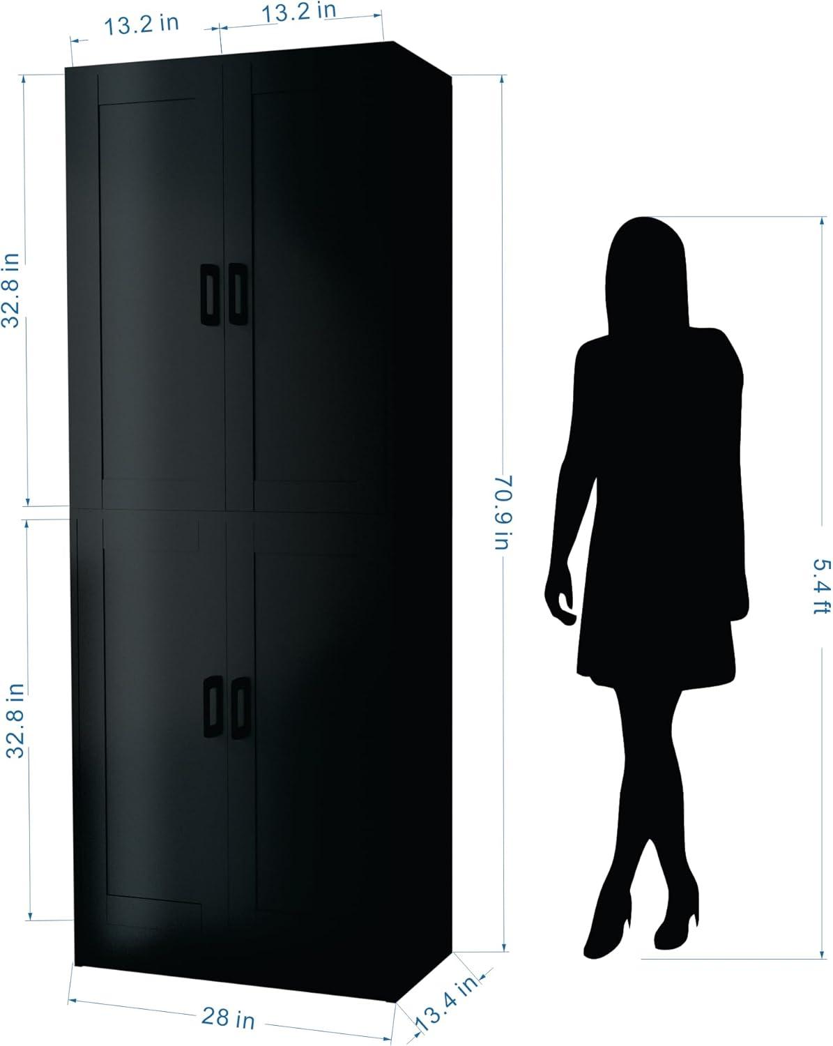 Bay Isle Home™ Rattan Kitchen Pantry Cabinet, 71" Tall Kitchen Pantry Storage Cabinet With Doors, Boho Kitchen Pantry Hutch With Storage For Kitchen, Dining Room