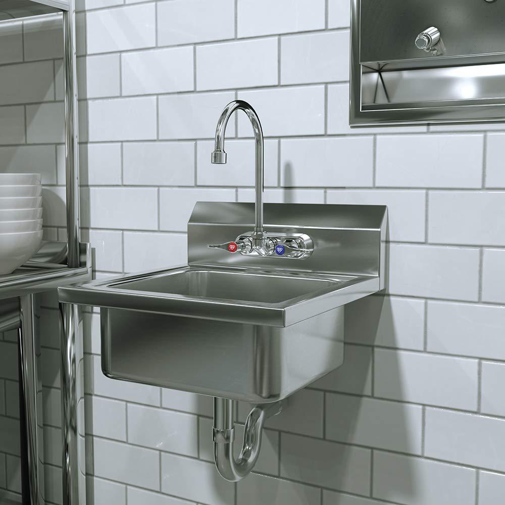 T&S Brass B-1146 Workboard Back Mounted Faucet W/ 4"" Centers & 133X Swing Goose