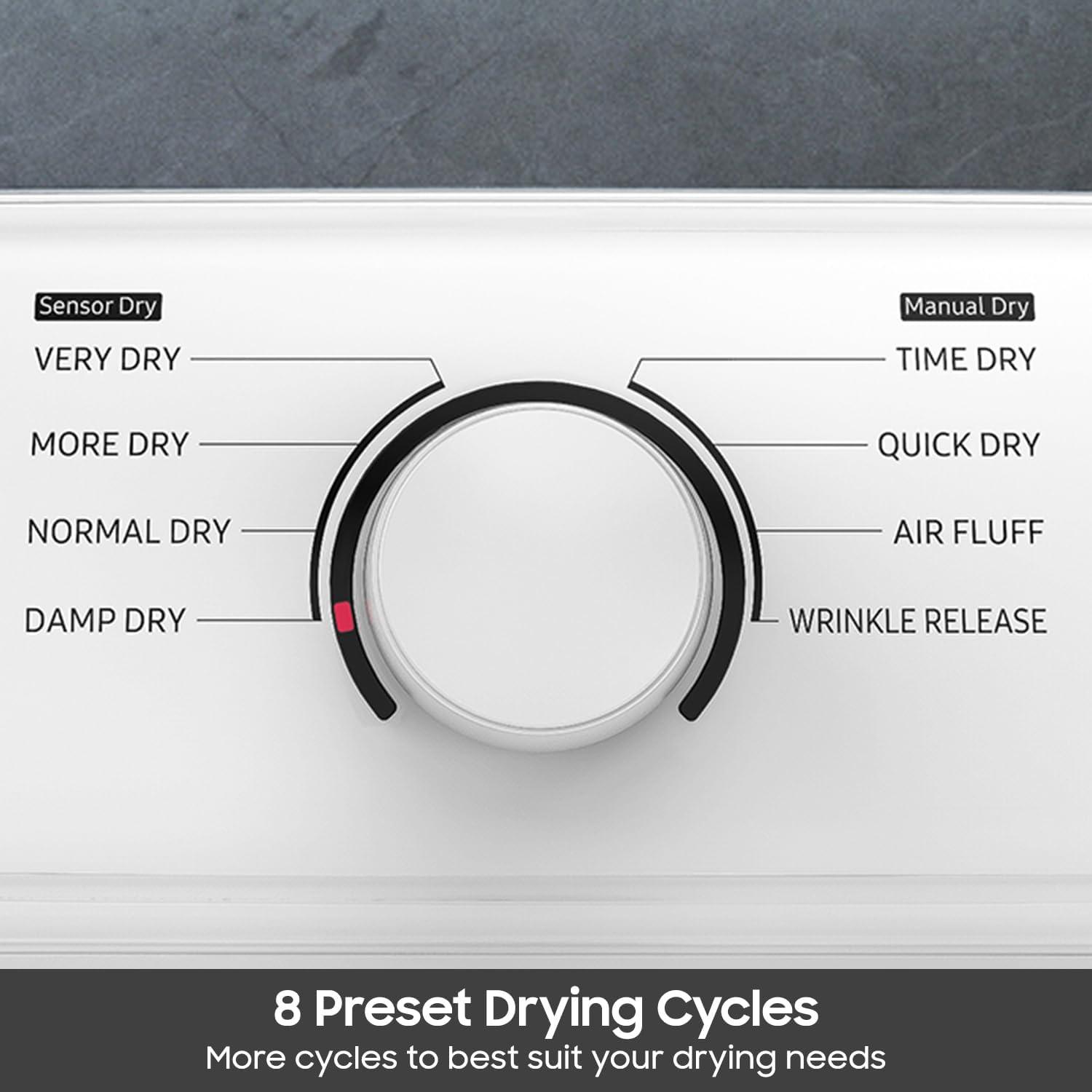 7.2 cu. ft. Electric Dryer with Sensor Dry and 8 Drying Cycles