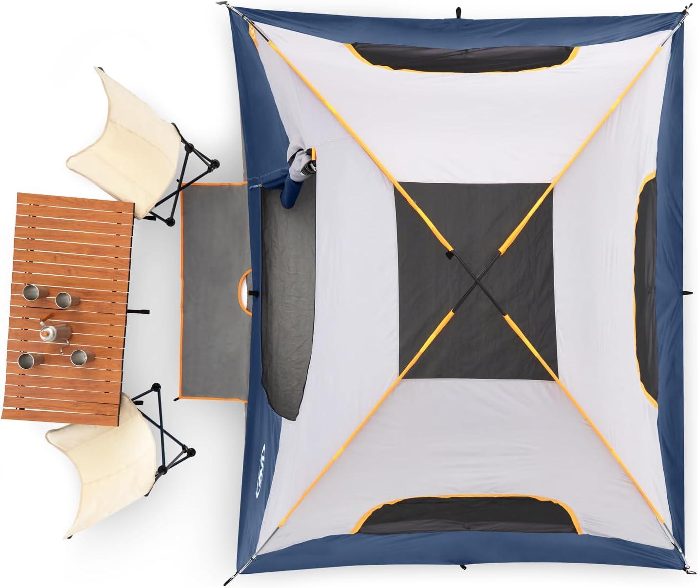 UNP Camping Tent with Screen Room, Portable 6 Person Camping Tent with Screen Porch, Family Dome Tent for Camping Outdoor - 14'x11'x72''(H)