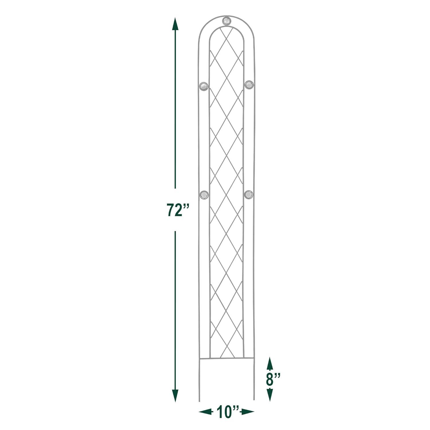 Emerald 72 in. x 10 in. Metal Trellis