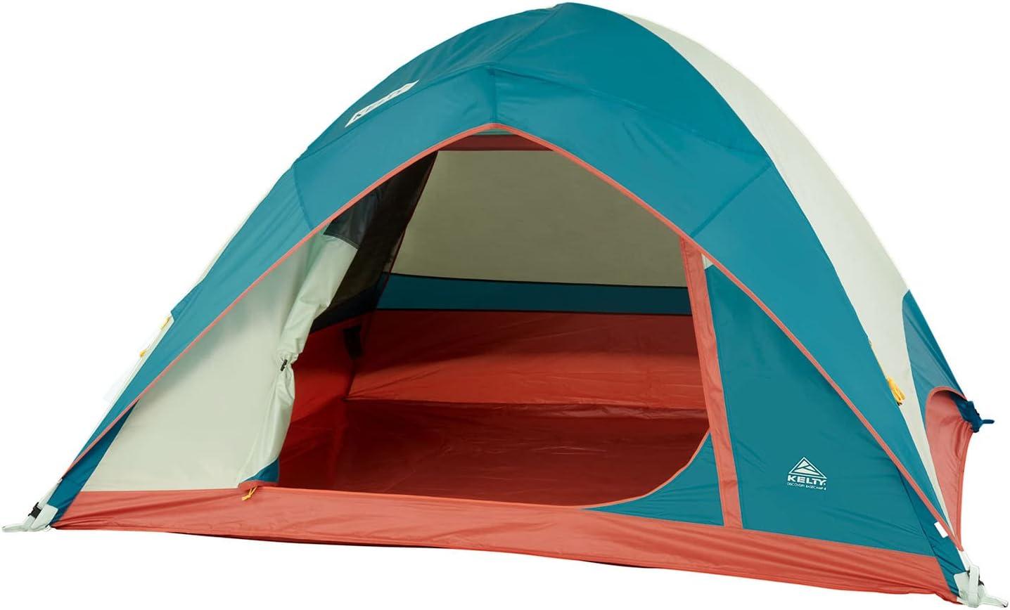 Kelty | Discovery Basecamp 4P Tent, 3-Season Lightweight Durable 4-Person Shelter - Green/Blue