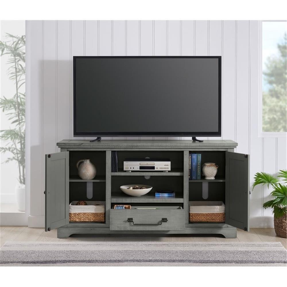 Martin Svensson Home Beach House Solid Wood TV Stand for TVs up to 70", Dove Grey