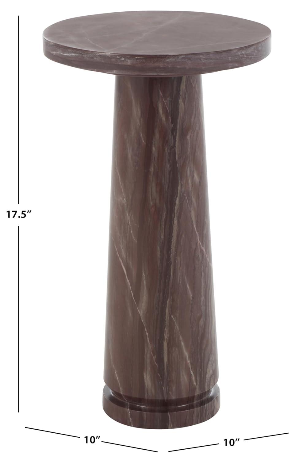 Valentia Pink Marble Round Pedestal Accent Table