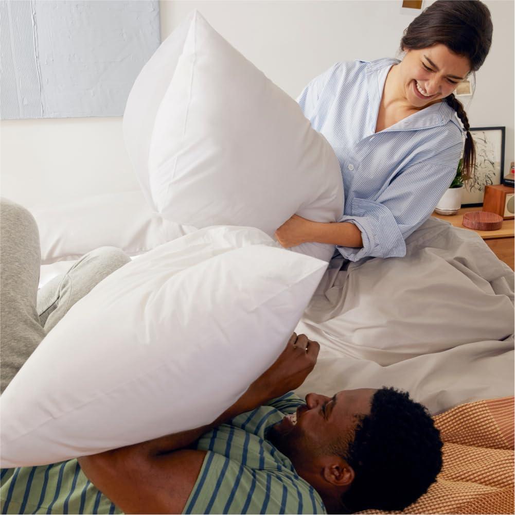 Standard White Cotton Pillow with Microfiber Fill