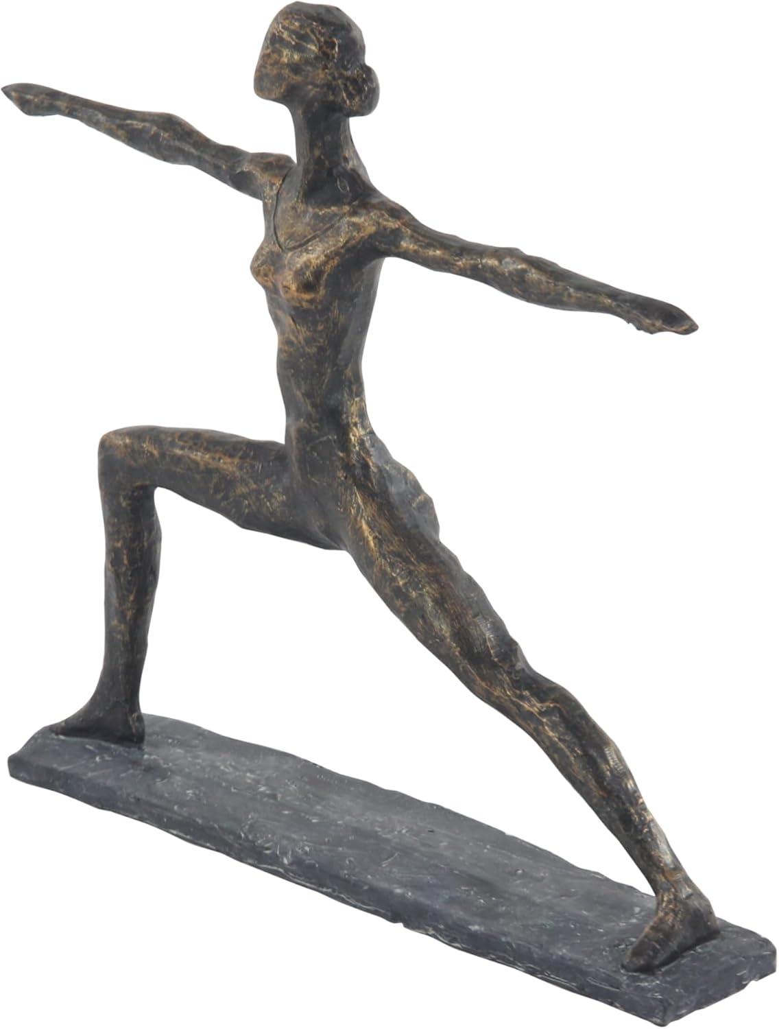 Contemporary Brass Yoga Pose Sculpture 14" x 12"