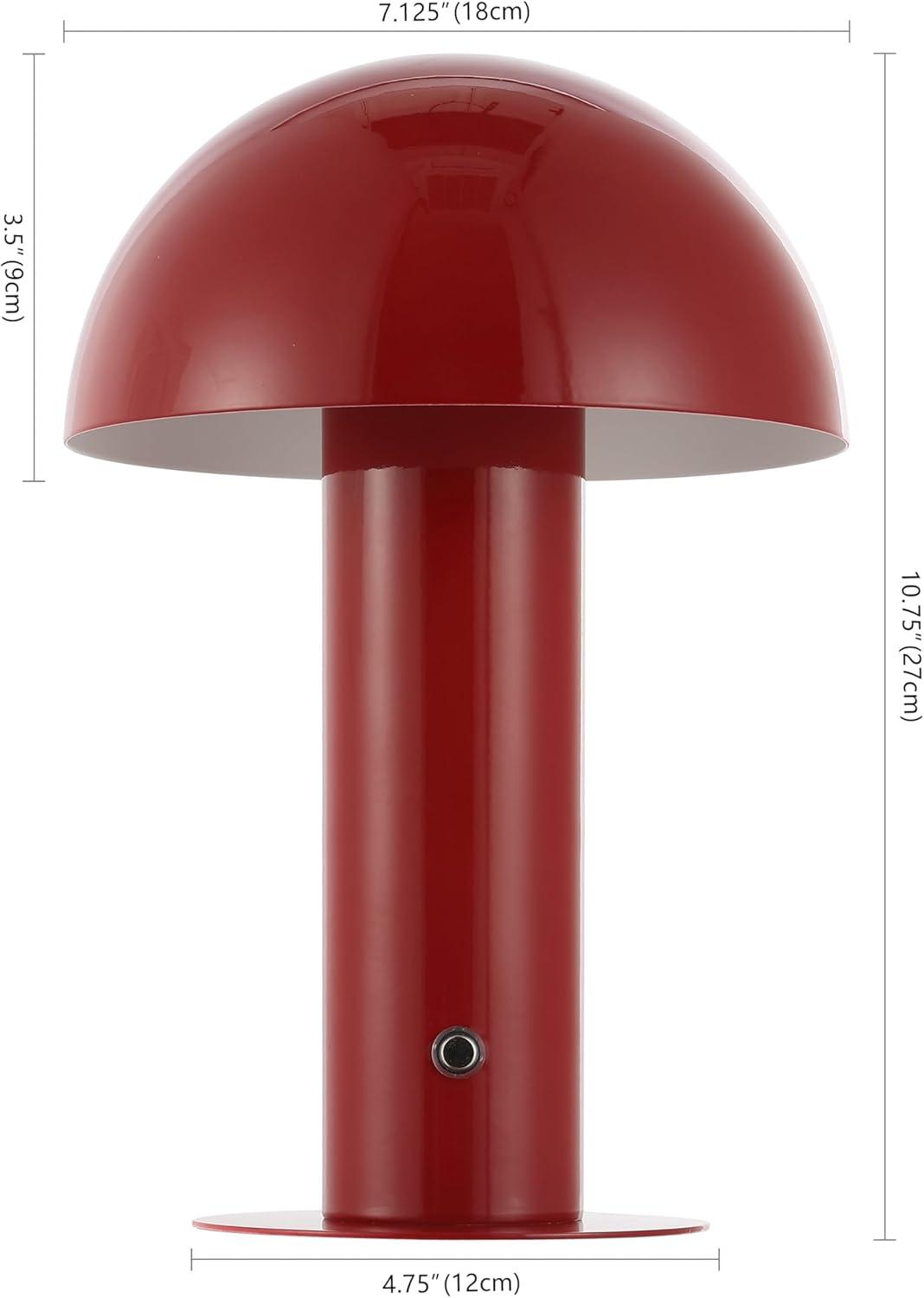 JONATHAN Y Boletus 10.75" Contemporary Bohemian Rechargeable/Cordless Iron Integrated Portable LED Mushroom Table Lamp, Navy, JYL7115E