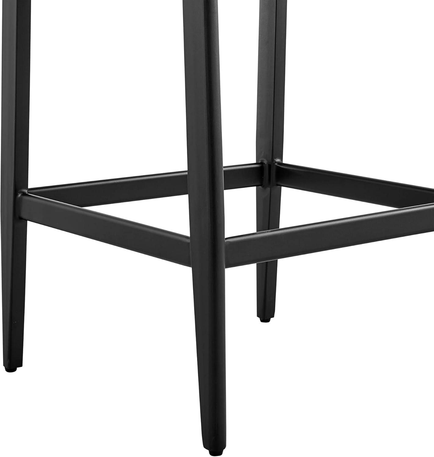 Grand Black and Gray Outdoor Bar Stool with Cushions