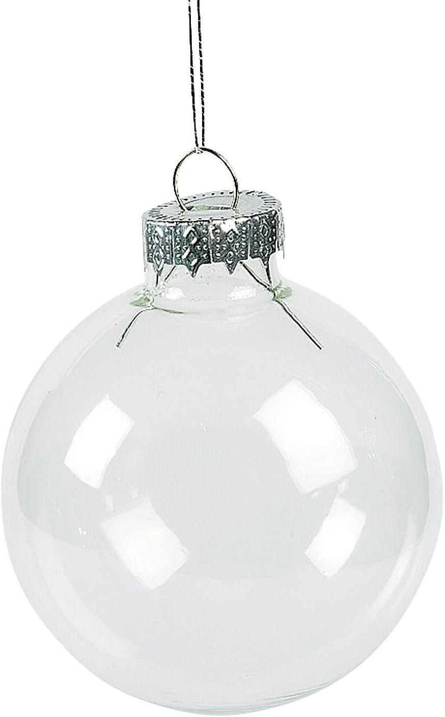 DIY Clear Glass Round Christmas Ornaments, 12 Pieces