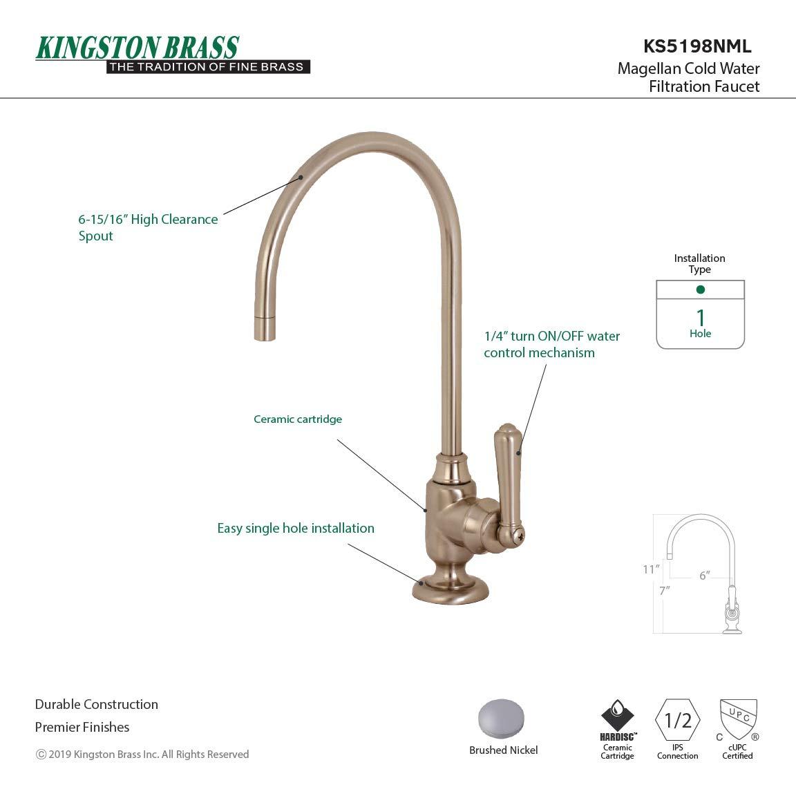 Kingston Brass Magellan Single-Handle 1-Hole Deck Mount Water Filtration Faucet