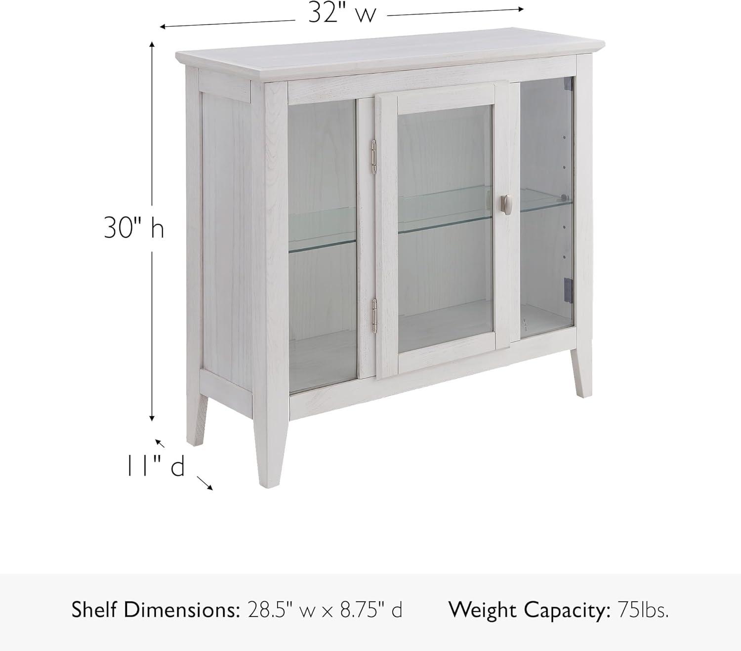 Leick Home Favorite Finds Entryway Wood Curio Cabinet in Weathered White