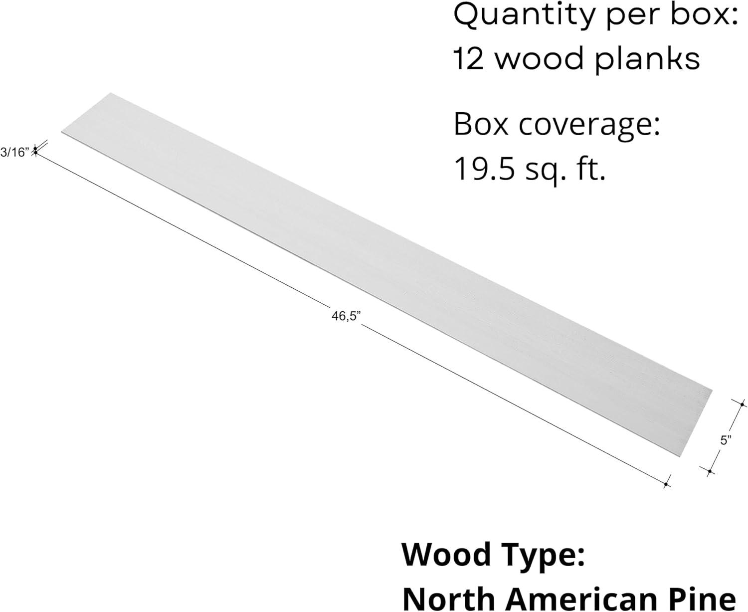 Premium White Peel and Stick Real Wood Wall Panels
