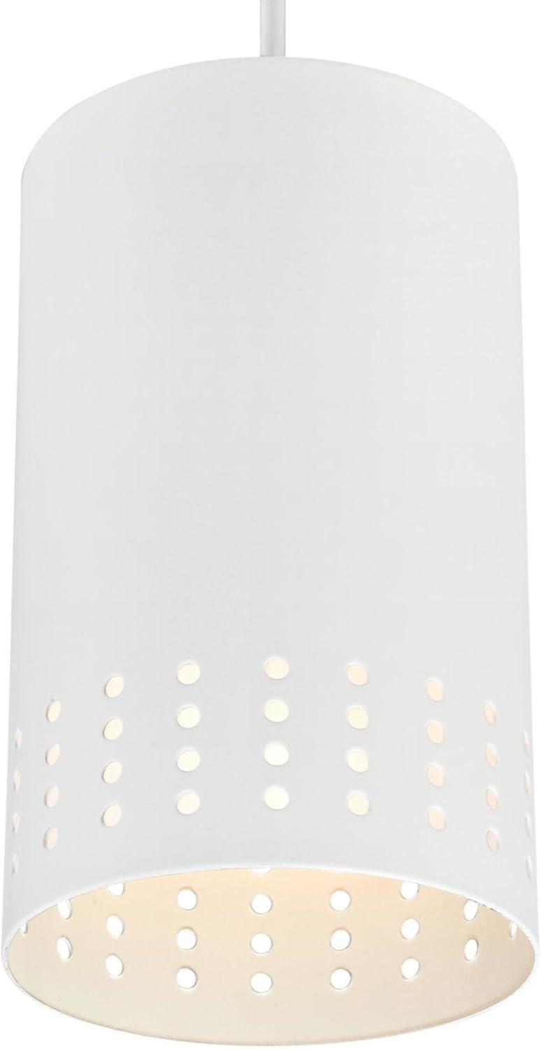 Westinghouse Lighting 6356700 1 Light Mini Pendant Matte White Finish with Perforated Metal Shade