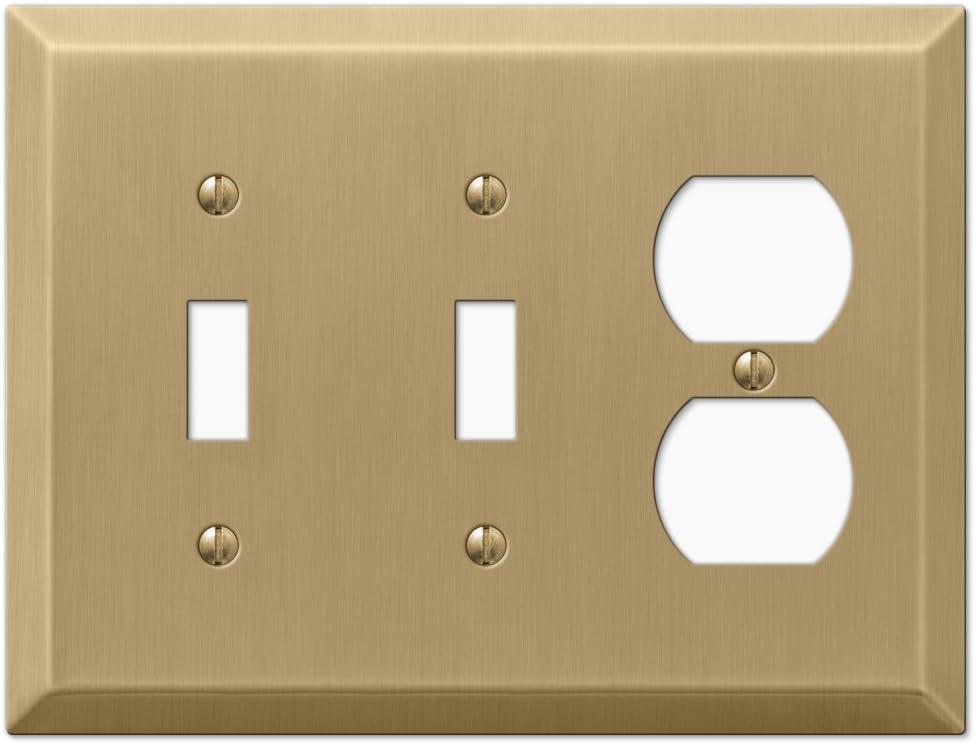 Brushed Bronze Double Toggle Single Duplex Steel Wallplate