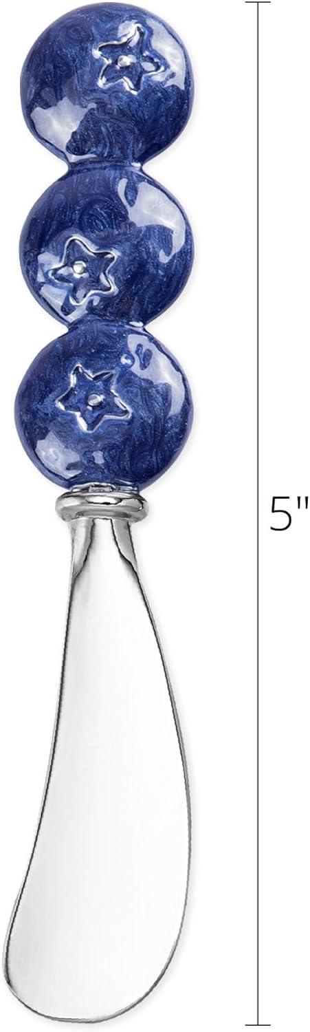 Mr. Spreader 2-Piece Cheese Spreaders Zinc Alloy Butter Spreader Knife Set, Blueberry Handle Multipurpose Cheese Spreader for Cheese and Butter, Kitchen Gadgets