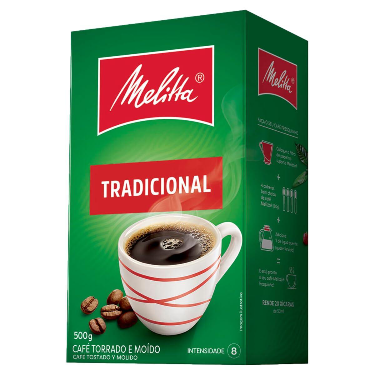 Melitta Traditional Roasted Coffee 17.6Oz | Melitta Café Torrado e Moído Tradicional 500g