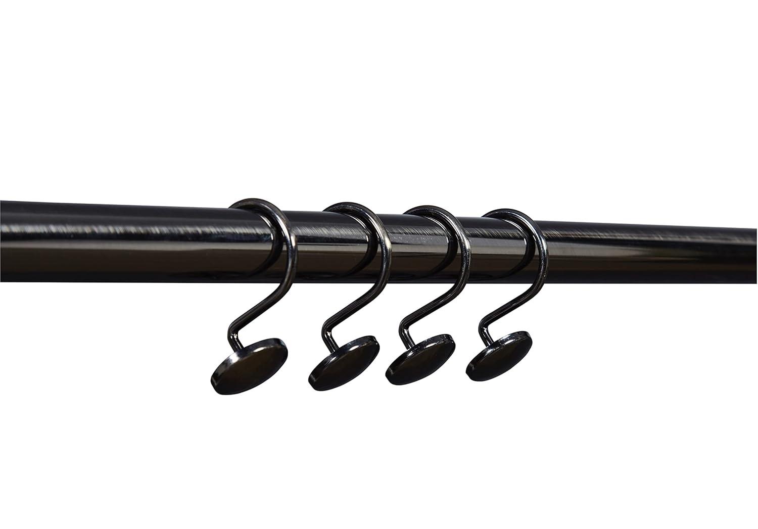 Indecor Home 2.5'' Straight Tension Shower Curtain Rod & Hook Set